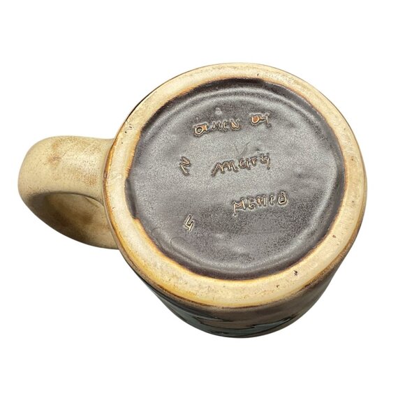 Mara Mug Zodiac Capricorn Symbol Beige & Blue Matte Glaze Interior 4"H x 3.5"D - Picture 6 of 7